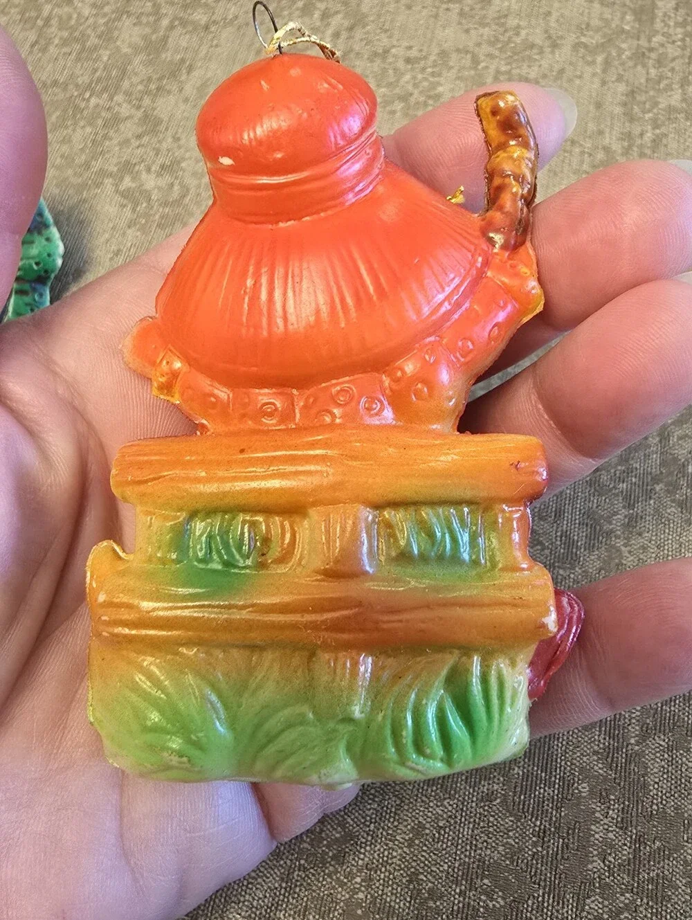 2 Vintage Christmas Ornament Blow Mold Plastic Little Girls 4